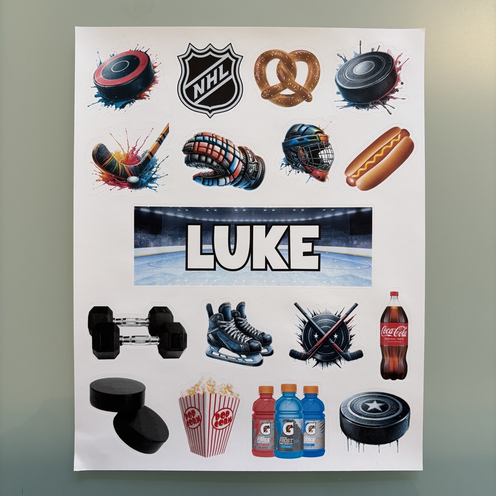 REMOVABLE VINYL STICKER SHEET-HOCKEY ARENA
